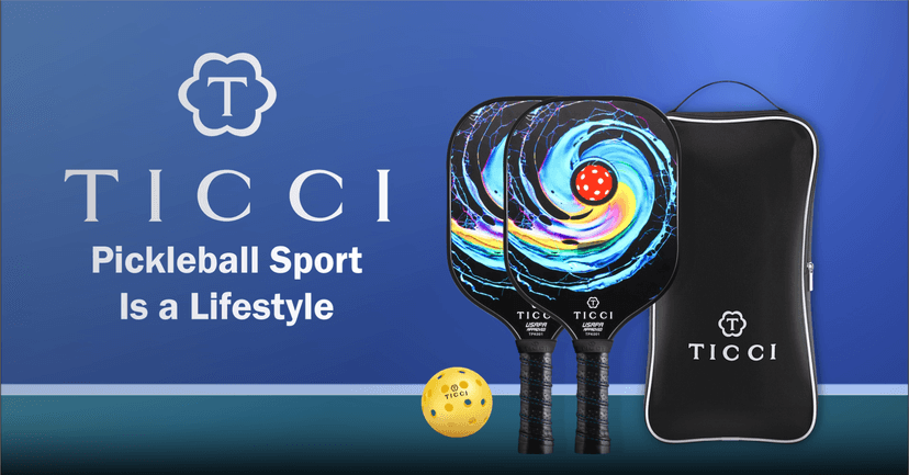 T TICCI Pickleball Paddles Set of 2, USAPA Approved Fiberglass Pickle Ball Paddles with 4 Pickleballs, Lightweight Rackets for Adults & Kids, Includes Carry Bag & Net Bag for Men, Women, Beginners,