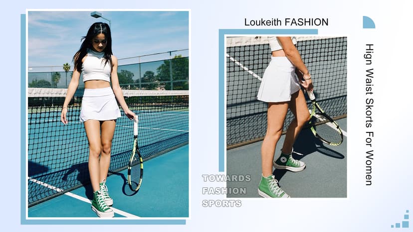 LouKeith Tennis Skirts for Women Golf Athletic Activewear Skorts Mini Summer Workout Running Shorts with Pockets