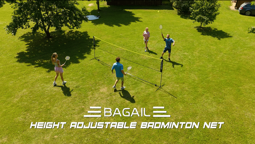 BAGAIL Badminton Net, Height Adjustable Kids Volleyball Net, Foldable Nylon Net 10 ft/14ft/17ft Wide, Tennis Net, Small Pickleball Net for Backyard Game and Indoor Outdoor Use, Easy Setup