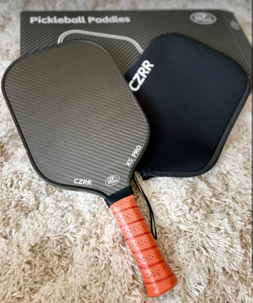 Pickleball Paddle, USA Pickleball Approved, 3K Raw Carbon Fiber Surface (CFS) High Grit & Spin, with 16MM Polypropylene Honeycomb Core, Ideal for Novice and Professional Players