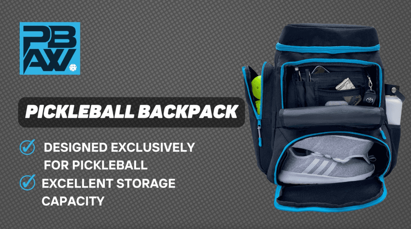 Pickleball Bag for Men and Women - Fits 2 to 4 Paddles - Shoe Compartment, Fence Hook, Storage Pockets for Water Bottles, Pickleballs, Clothing, Racquet/Paddle Storage - Pickle Ball Backpack