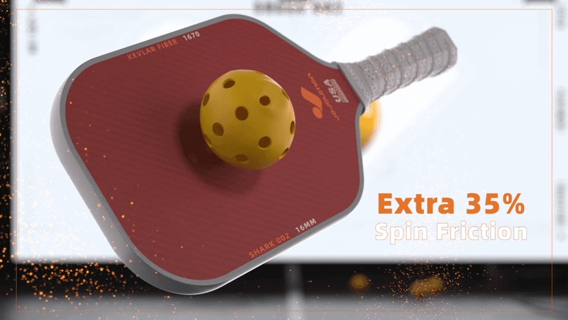 Pickleball Paddles, Carbon Fiber Pickleball Paddle with a 16mm Shark Power Polymer Core, The Pickleball Rackets Designed for Ultimate Spin & Consistency