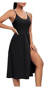 Womens Tennis Dress, Athletic Dress with Built-in Bra & Shorts Pockets Summer Dresses for Women Golf Outfits for Workout