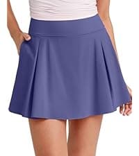 G4Free 15"/20" Tennis Skirts for Women Golf Skorts with Pockets High Waist Ruffle Athletic Skirt Inner Shorts