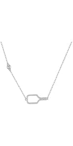 Pickleball Lariat Plus Paddle Necklace - 18k Gold Plate Pickleball Necklace for Women, Pickleball Jewelry, Christmas Gift for Pickleball Lovers
