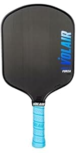 Mach 2 Forza Paddle - Toray T700 Carbon Fiber Surface - Thermoformed - Foam Injected - Spin, Power, & Control - w/Headcover, Eraser, Extra Black Grip, Extra Paddle Neck Band, & Sticker