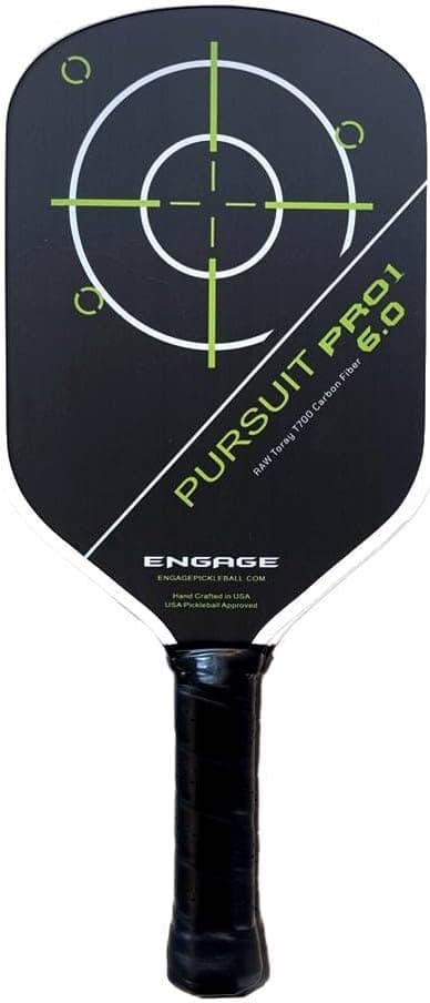 Engage Pursuit Pro1 6.0 Pickleball Paddle - Raw T700 Toray Carbon Fiber for Extreme Spin - MachPro Core for Maximum Power & Control