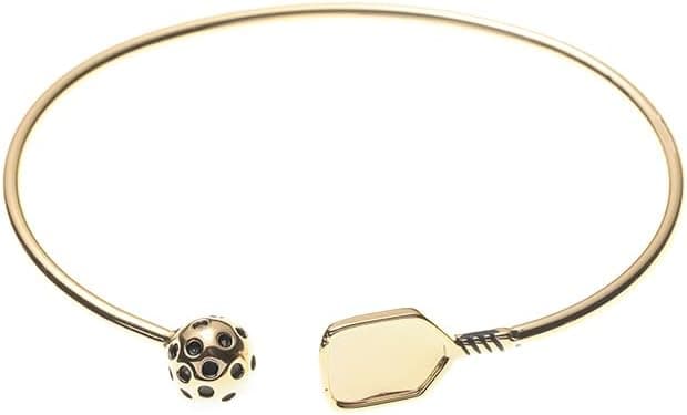 Sportybella Pickleball Bracelet - Women's Pickleball Paddle Cuff Bangle, Gift for Female Players