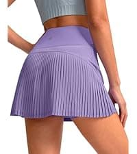 SANTINY Pleated Tennis Skirt for Women with 4 Pockets Women's High Waisted Athletic Golf Skorts Skirts for Running Casual