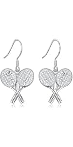 Sterling Silver Hypoallergenic Pickleball, Clarinet, Hockey, Basketball, Baseball, Roller Skating Earring - Music and Sport Jewelry Gifts for Women, Mother, Sport Lover