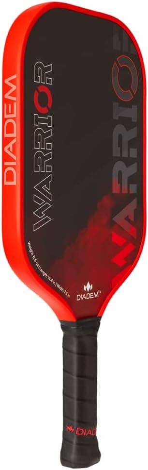 Diadem Warrior Pickleball Paddle | Carbon Fiber Face, 3X L-Core Hybrid Nomex Polymer Honeycomb Core, Grit Paint Surface for Spin, Control and Power | Indoor/Outdoor | USAPA Approved