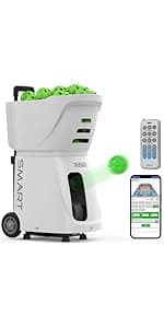 PP Smart PRO Pickleball Machine - 85+ Ball Capacity, 4-6hr Battery, 20-120km/h Speed, 26M Range, App & Remote Control, 5-45° Angle - Perfect for Training, Club & School Coaching