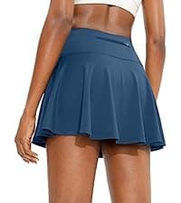 SANTINY Pleated Tennis Skirt for Women with 4 Pockets Women's High Waisted Athletic Golf Skorts Skirts for Running Casual