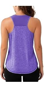 Aeuui Womens Workout Tops for Women Racerback Tank Tops Mesh Yoga Shirts Athletic Running Tank Tops Sleeveless Gym Clothes