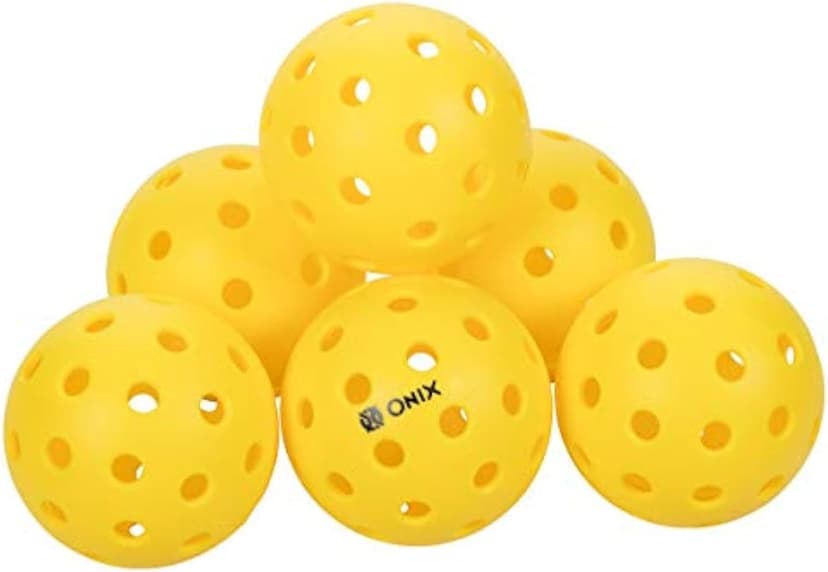 Onix Pure 2 Outdoor Pickleball Balls Specifically Designed and Optimized for Pickleball Yellow 6-Pack
