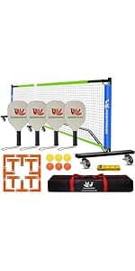 22FT Regulation Size Pickleball Net for Driveway, Outdoor Balls and Portable Carry Bag, Weather Resistance Strong Steel Frame