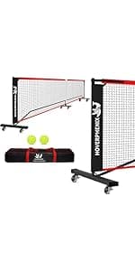 Pickleball Set with Net for Driveway, Portable Regulation Size Pickleball Net System with Paddle Set of 4, Outdoor Pickleballs, Carry Bag, Weather Resistant Metal Frame