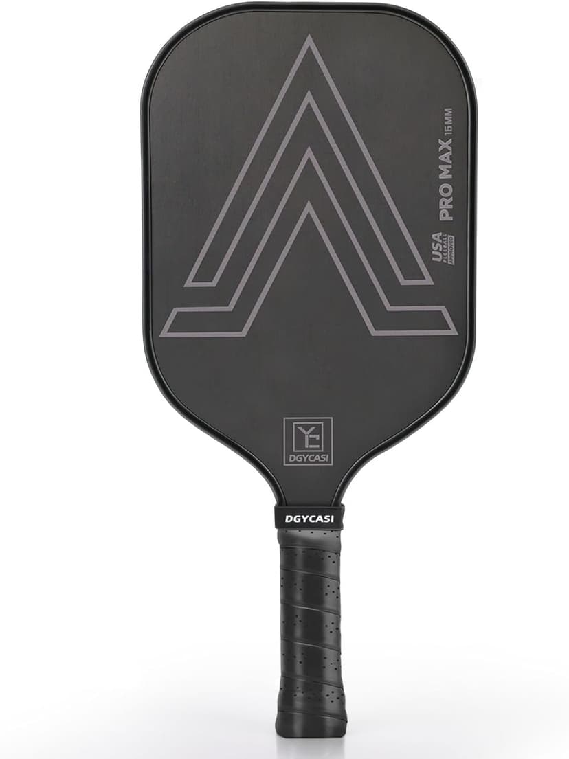 YC DGYCASI 16mm Pickleball Paddles Professional, 2025 USAPA Approved T700 Carbon Fiber Surface Pickle Paddle(CFS), Polypropylene Lightweight Honeycomb Core, Cushion Comfort Grip, with Cover Case Black