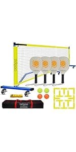 Zdgao Portable Pickleball Net for Driveway, 22 FT Regulation Size & 11 FT Half Court Size Pickle Ball Net with Pickleballs and Carry Bag, 2 in 1 Pickle Ball Net Set for Backyard