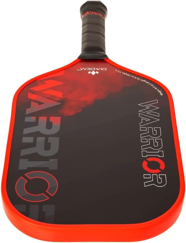Diadem Warrior Pickleball Paddle | Carbon Fiber Face, 3X L-Core Hybrid Nomex Polymer Honeycomb Core, Grit Paint Surface for Spin, Control and Power | Indoor/Outdoor | USAPA Approved