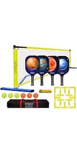 Zdgao Portable Pickleball Net for Driveway, 22 FT Regulation Size & 11 FT Half Court Size Pickle Ball Net with Pickleballs and Carry Bag, 2 in 1 Pickle Ball Net Set for Backyard