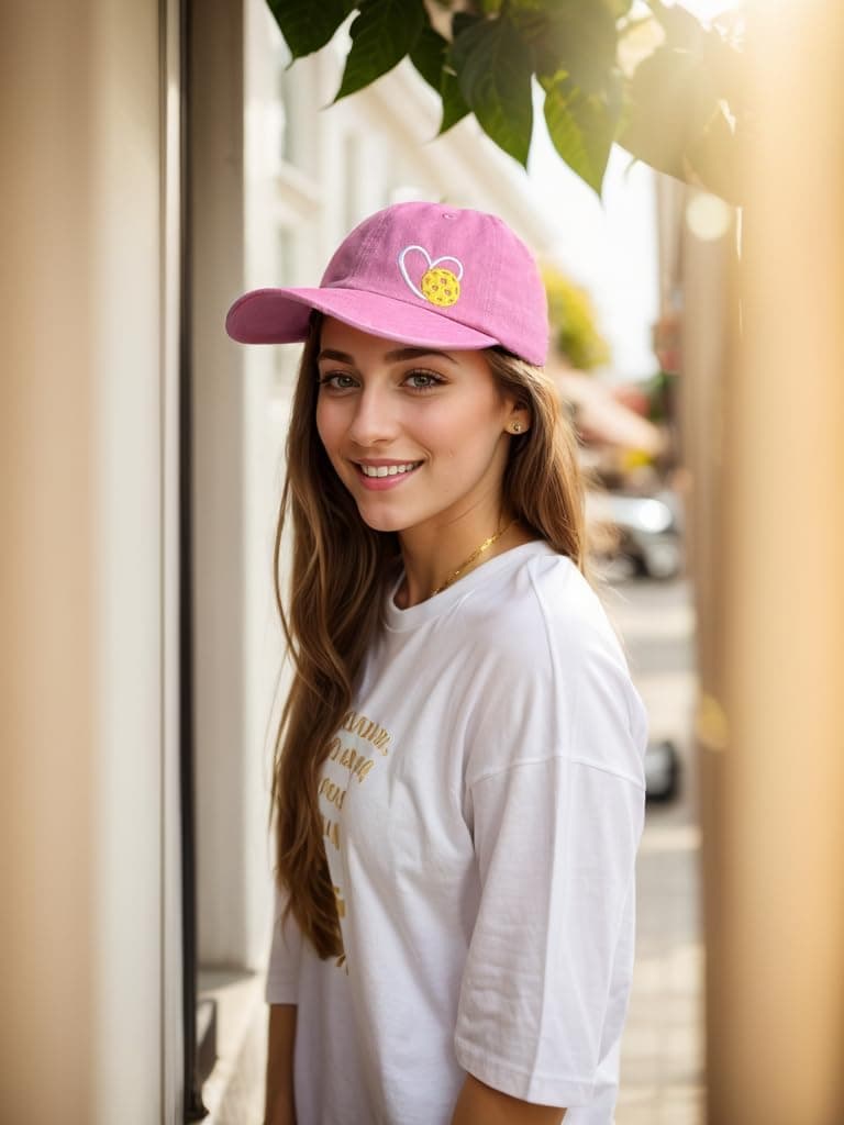Pickleball Hat for Women Men, Adjustable Embroidered Heart Pickleball Baseball Cap
