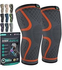 Modvel Compression Knee Brace for Women & Men, 2-Pack Knee Brace for Running Knee Pain, Knee Support Compression Sleeve, Workout Sports Knee Braces for Meniscus Tear, ACL & Arthritis Pain Relief