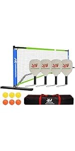 22FT Regulation Size Pickleball Net for Driveway, Outdoor Balls and Portable Carry Bag, Weather Resistance Strong Steel Frame