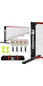 22FT Regulation Size Pickleball Net for Driveway, Outdoor Balls and Portable Carry Bag, Weather Resistance Strong Steel Frame