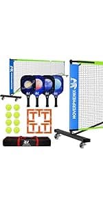 22FT Regulation Size Pickleball Net for Driveway, Outdoor Balls and Portable Carry Bag, Weather Resistance Strong Steel Frame