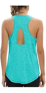 Aeuui Womens Workout Tops for Women Racerback Tank Tops Mesh Yoga Shirts Athletic Running Tank Tops Sleeveless Gym Clothes
