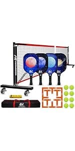 22FT Regulation Size Pickleball Net for Driveway, Outdoor Balls and Portable Carry Bag, Weather Resistance Strong Steel Frame