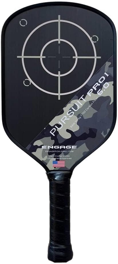 Engage Pursuit Pro1 6.0 Pickleball Paddle - Raw T700 Toray Carbon Fiber for Extreme Spin - MachPro Core for Maximum Power & Control