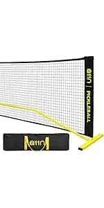 A11N Sports Pro Pickleball Net with Wheels and Hand Winch, Tournament Regulation Size, Anti-Sag Design, Perfect for Outdoor Court & Indoor Gym Floor