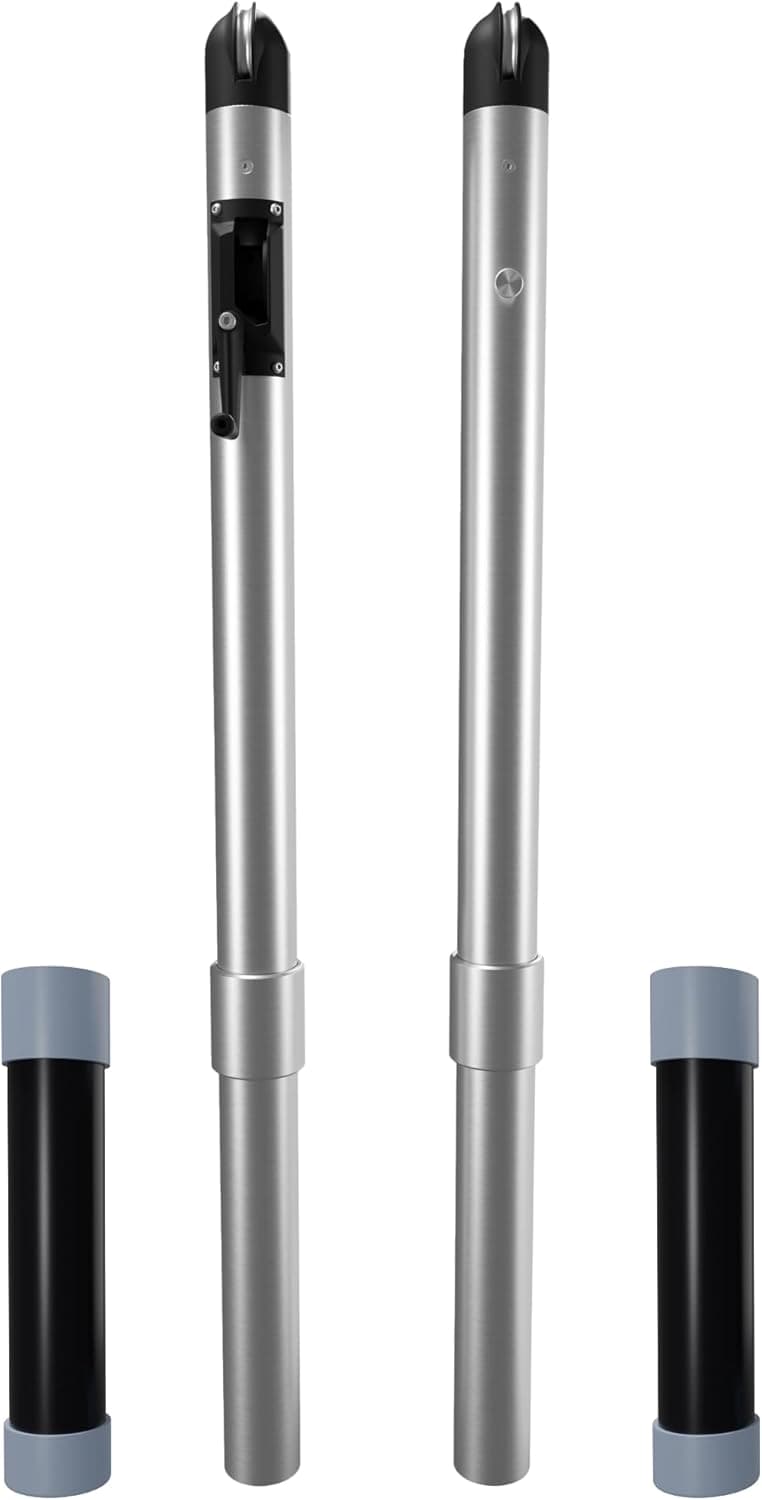 Dominator In Ground Pickleball System - Includes Two Heavy Duty Pickleball Posts with Net and Sleeves - Aluminum, Rust Free, and Follows USAPA Standards