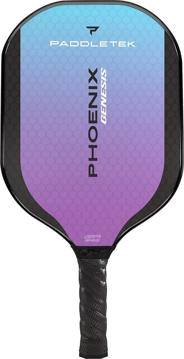 Paddletek Phoenix Genesis - Professional Pickleball Paddles with Honeycomb Core – Polycore & Fiberglass Epoxy Surface - High Tack Performance Grip – 7.4 oz to 7.8 oz – 5 Colors- USAPA Approved