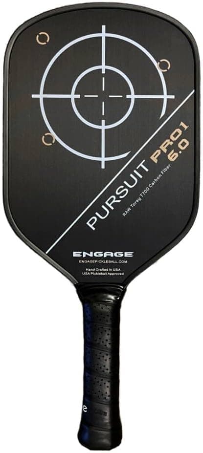 Engage Pursuit Pro1 6.0 Pickleball Paddle - Raw T700 Toray Carbon Fiber for Extreme Spin - MachPro Core for Maximum Power & Control