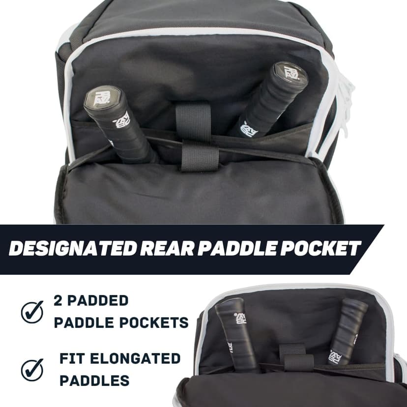 Pickleball Bag for Men and Women - Fits 2 to 4 Paddles - Shoe Compartment, Fence Hook, Storage Pockets for Water Bottles, Pickleballs, Clothing, Racquet/Paddle Storage - Pickle Ball Backpack