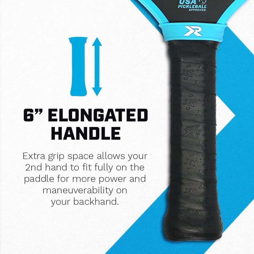 ProXR Zane Navratil Carbon Fiber Pickleball Paddle – Elongated Shape and Handle, Slim 14mm Design, Shock Foam Edge Guard, High Spin Raw Textured Surface, Midweight