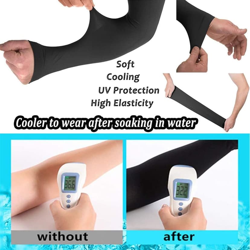 YQXCC 4 Pairs Arm Sleeves for Men Women, UPF 50 Cooling UV Sun Protection Sports Compression Sleeves