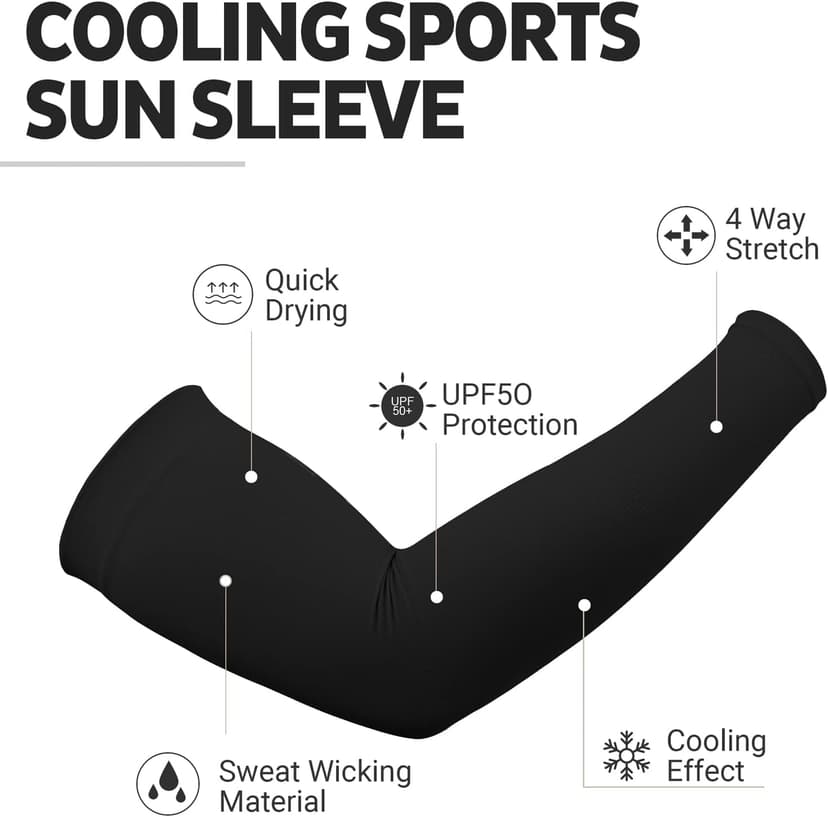 UV Sun Protection Arm Sleeves for Men & Women - Tattoo Cover Up - UPF 50 Cooling Sleeve for Golf, Cycling