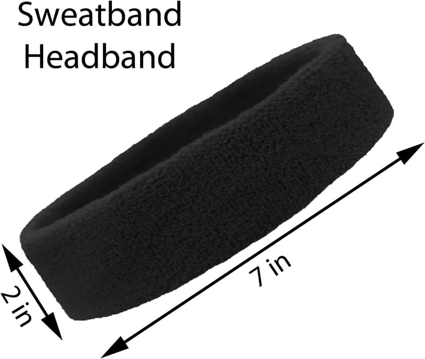 Kenz Laurenz Sweatband Set Cotton Sports Headband Terry Cloth Wristband Moisture Wicking Sweat Absorbing Head Band Athletic Exercise Basketball Wrist Sweatbands and Headbands