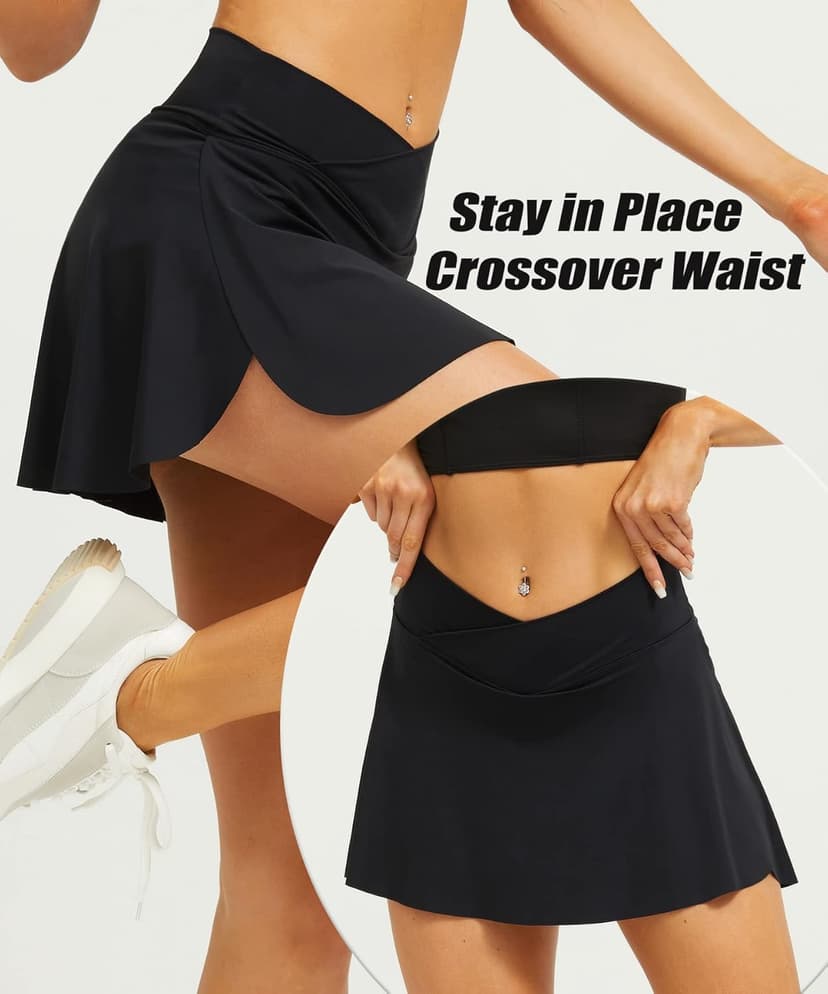 Navneet Women Tennis Skirts with Pockets High Waisted Golf Skirts Athletic Skorts Pleated Mini Skirt Workout Sport Pickleball