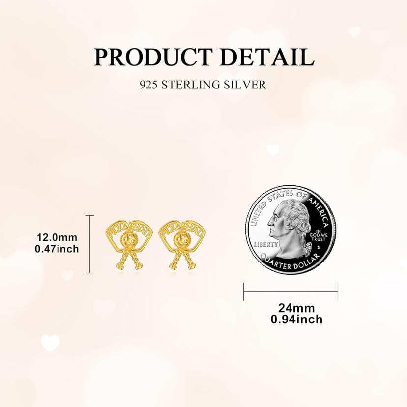 MONGAS Lotus/Cherry/Turtle/Seahorse/Ladybug/Daisy/Spike/Horse/Dachshund/Pickleball/Dragon/Earrings Sterling Silver Screw Back Stud Earrings Jewelry for Women