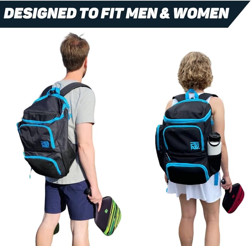 Pickleball Bag for Men and Women - Fits 2 to 4 Paddles - Shoe Compartment, Fence Hook, Storage Pockets for Water Bottles, Pickleballs, Clothing, Racquet/Paddle Storage - Pickle Ball Backpack