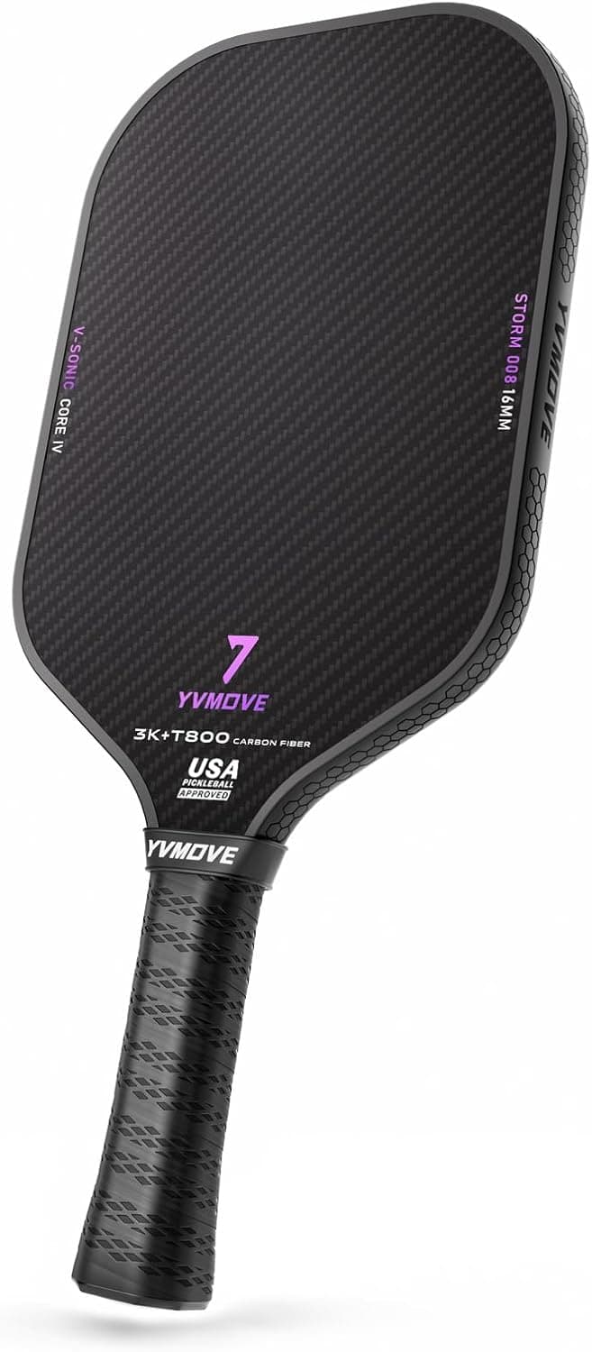 T800 Carbon Fiber Pickleball Paddles with 16mm V-Sonic IV Dynamic Core, Premium Pickle Ball Racket with Enhanced Control & Ultimate Spin, USAPA Approved