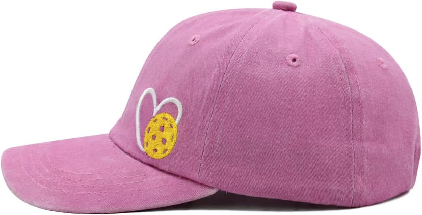 Pickleball Hat for Women Men, Adjustable Embroidered Heart Pickleball Baseball Cap