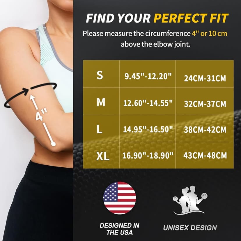 CAMBIVO 2 Pack Tennis Elbow Brace for Tendonitis and Tennis Elbow,Golfers Elbow, Arm Compression Sleeves for Women and Men, Bíceps Support Sleeve for Weightlifting, Basketball and Workout