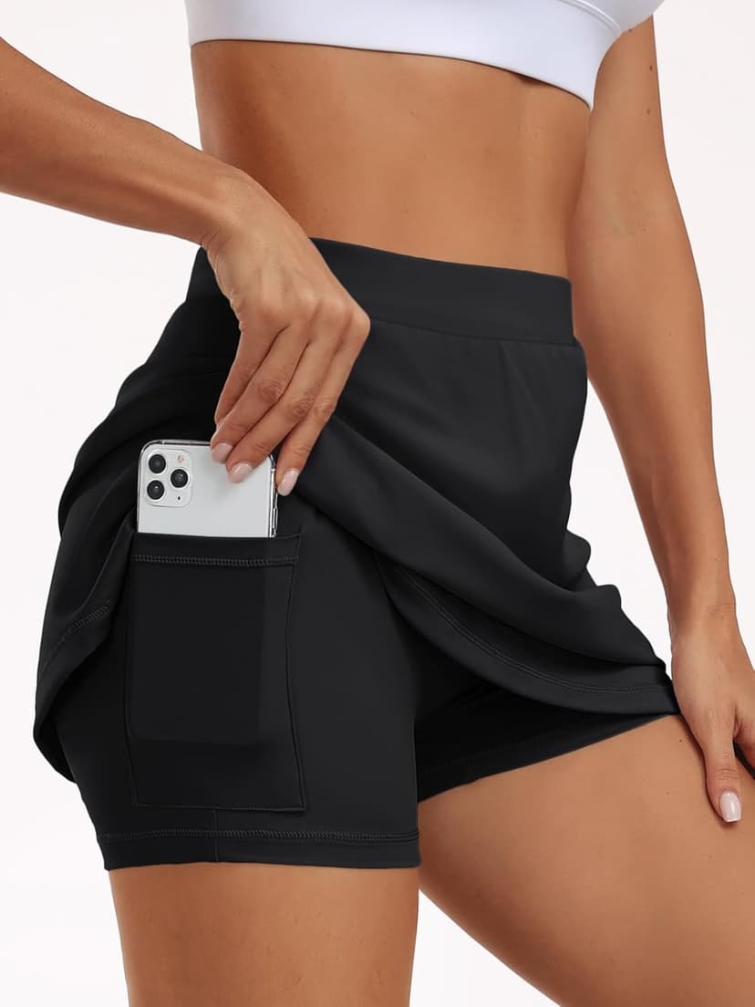 AUTOMET Women's Mini Tennis Skirt with Shorts Underneath 2025 Athletic Workout Cute Golf Skorts Trendy Summer Gym Clothes