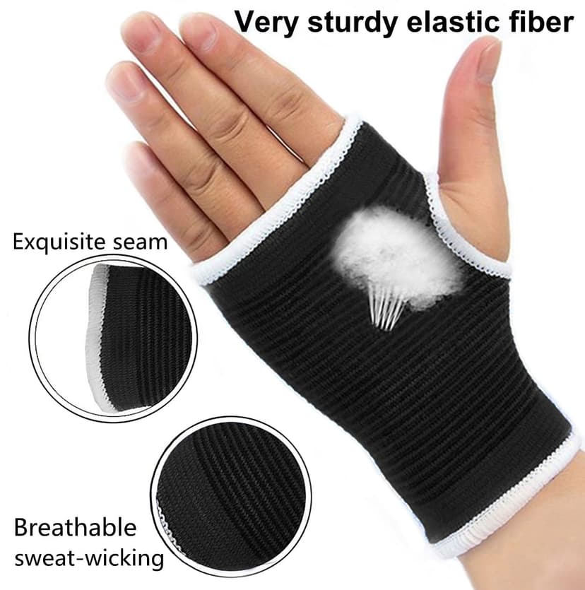 Palm Brace Wrist Support Sleeves (1 Pair), Everyday Use Wrist Brace, Compression Carpal Tunnel for Wrist Pain Relief, Fitness Gloves, Sports Glove, Wrist Brace for Men and Women (M, Black)